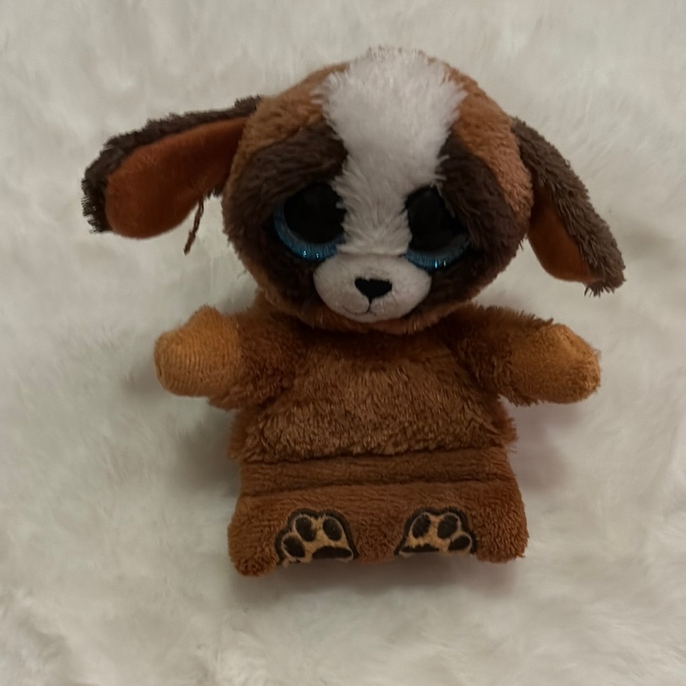 Adorable Brown and White Plush Dog Toy
